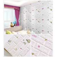 Custom color brick fake parede 3d pvc laminas de plastico cartoon wall stickers art deco wallpaper